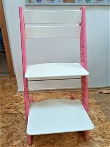 Rostoucí židle Jitro, růžovo-bílá, včetně dopravy PHA a StČ