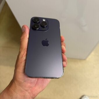 iPhone 14 Pro 128GB fialový, pěkný stav, 12 měsíců záruka