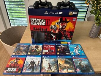 PlayStation 4 Pro 1TB + 2 ovladače + 10 her