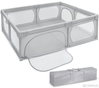 Dětská ohrádka 200×160 cm, šedá – s přepravním obalem