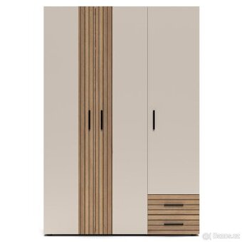 NOVÁ Šatní skříň BERNO 13 - bílá/přírodní