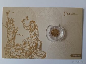 Zlatá 1/25 Oz investiční mince Tolar 2022 standard číslovaná