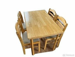 Dřevěný stůl + 4 židle - 1