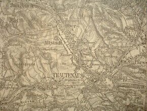 Rakousko-Uhersko vojenská mapa Trutnov a okolí - 1