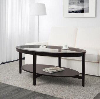 Černý dřevěný stůl Ikea MALMSTA