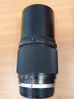 Prodám manuální teleobjektiv Olympus Zuiko Auto‑T 200 mm f/4
