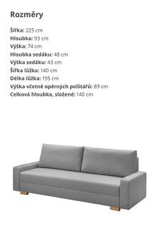 3 v 1, rozkládací pohovka s postelí, šatní skříň, postel