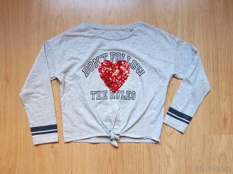 Dívčí tričko/top s dlouhými rukávy vel. 134/140