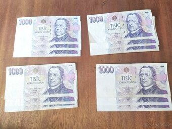 Bankovka 1000 Kč vzor 1996, série C,D,E,F