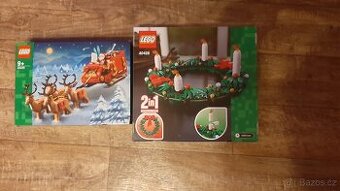 Lego 40499 Santovy sáně 40423 adventní věnec