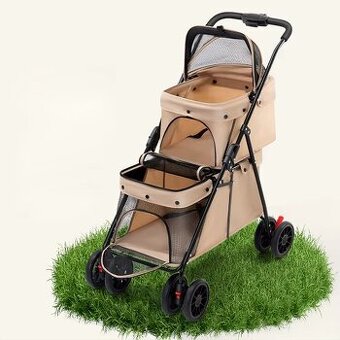 Kočárek pro psy, skládací kočárek pro malé a střední psy, ko