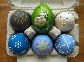5x ručně zdobené velikonoční vejce - Velikonoce, hand made
