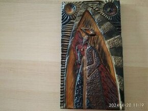 Retro plastika na zeď Gotika, 16 x 28 cm