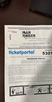 Lístek Iron Maiden Praha 31.5.2025
