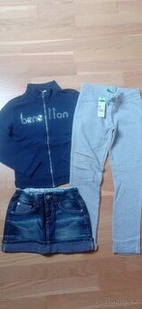 Benetton Nové tepláky, sukně a mikina vel.128
