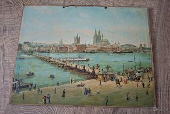 Obraz Kolín nad Rýnem – stará litografie, reprodukce