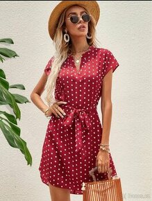 Nové červeno/bílé puntíkaté šaty vel.L