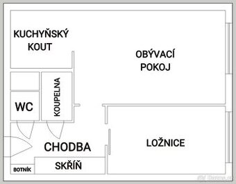 Pronájem kompletně vybaveného bytu 2+kk