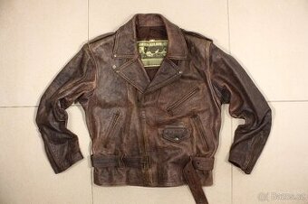 Pánská kožená bunda křivák velikost L