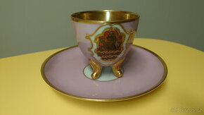 Porcelán - starožitný šálek s podšálkem