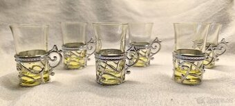 RETRO skleničky na panáka s úchytkou 6 ks