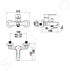 nástěnná vanová + umyvadlová baterie - JIKA
