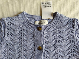 Dívčí svetřík na knoflíky z ažurového úpletu, H&M 122/128