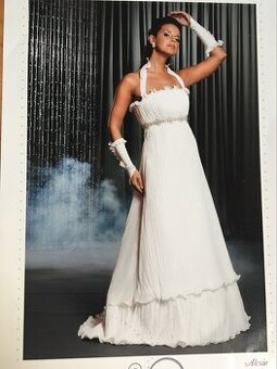 Elegantní svatební šaty bílé Alexia