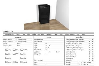 Skříňka se šuplíkem a poličkami, černá