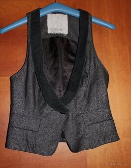 Dámská černo-stříbrná vesta River Island vel.34/36