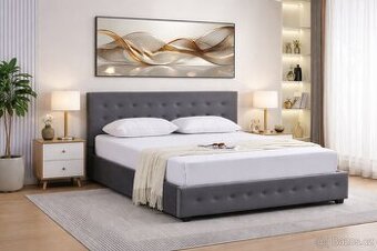 Elegantní čalouněná postel s úložným prostorem NOVÁ