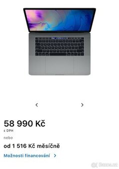 Top Excelentní Apple Macbook pro 15,4 Touch Bar