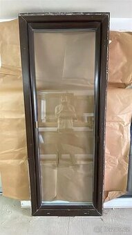 Plastové balkónové dveře 85x216 cm – Ořech/Bílá