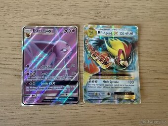 Pokemon karty: Espeon GX Full Art & Mega Pidgeot EX