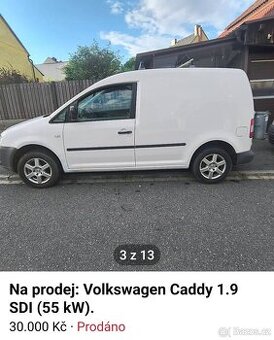 Koupím Caddy 1.9 sdi nákladní