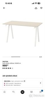 IKEA TROTTEN 140x80 - béžová