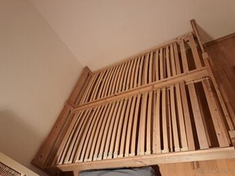 2x dřevěná postel 90x200 + rošty, Brno