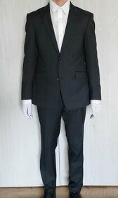 Oblek tmavě šedý pánský, slim, Marks & Spencer - 1