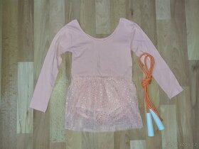 Gymnastický, baletní dres/trikot 122/128 +švihadlo
