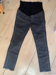 H&M těhotenské rifle s flitry vel.42