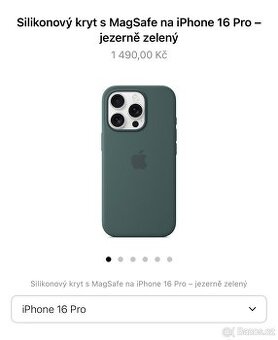 Silikonový kryt s MagSafe na iPhone 16 Pro - jezerně zelený