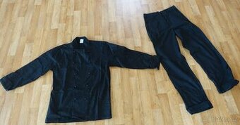 Černý kuchařský set –rondon + kalhoty (Mija, 100% bavlna) P - 1