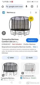 Trampolína Marimex Comfort 305 cm + ochranná síť + schůdky