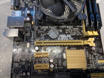 Základní deska Asus H85M-G s procesorem a pamětí