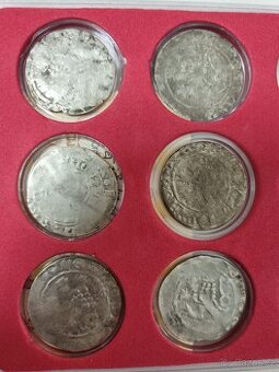 Groše - 2x Karel IV, 1x Vladislav II, 3x Václav IV