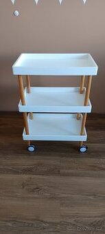 SERVÍROVACÍ VOZÍK, přírodní barvy, bílá, barvy buku