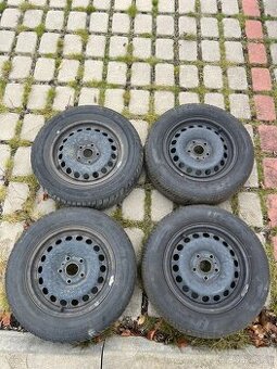 Plechové disky 15 5x112 a zimní pneu 195/65/R15
