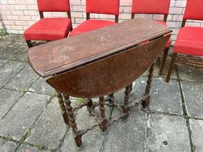 Starožitný nábytek - stolek skládací kulatý