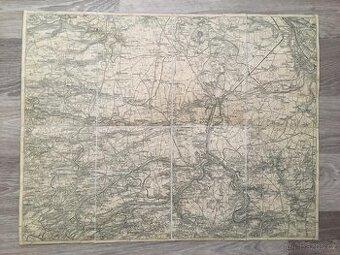 Mapa Slaný, Velvary, Kralupy nad Vltavou - stará mapa