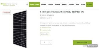 Solární panel Canadian Solar CS3U-360P 360 Wp